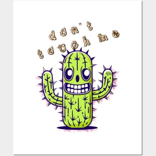 Creepy Cactus of cartoon with text Posters and Art